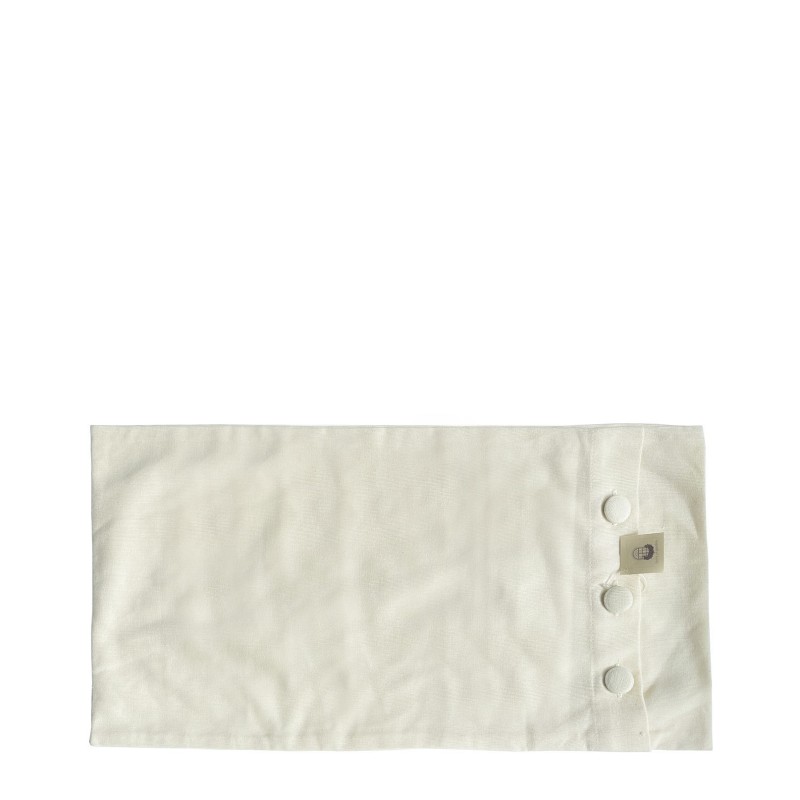 Doublure en coton crème avec boutons recouverts de coton crème, mesurant 30 cm x 55 cm.