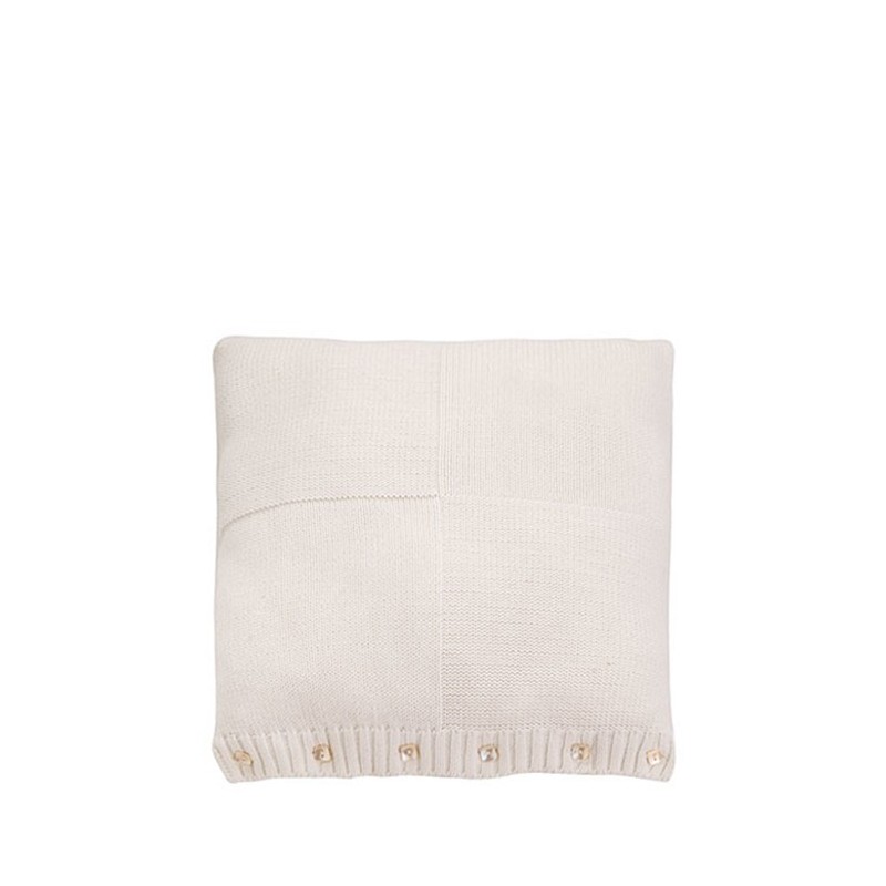 Fodera maglia cotone bianco bottoni madreperla 40 x 40 cm