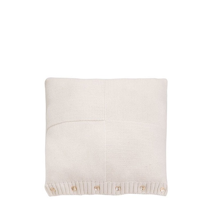 Fodera maglia cotone bianco bottoni madreperla 40 x 40 cm