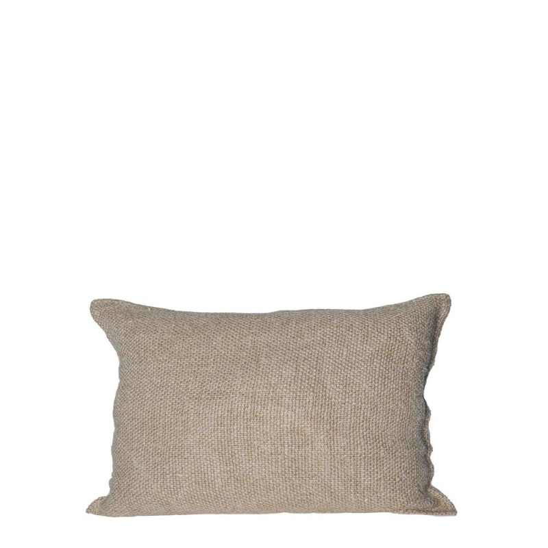 Housse 100%lin naturel tricote avec metier a tisser 30 x 50 cm