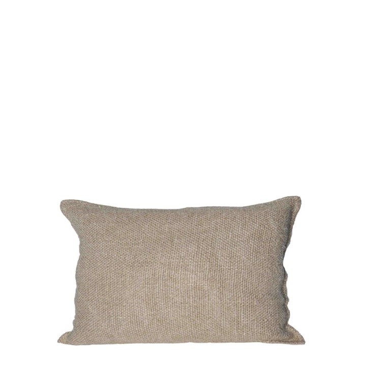 Housse 100%lin naturel tricote avec metier a tisser 30 x 50 cm