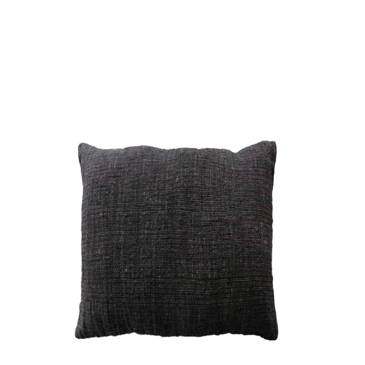Housse 100%lin soft noire tricot naturel 40 x 40 cm