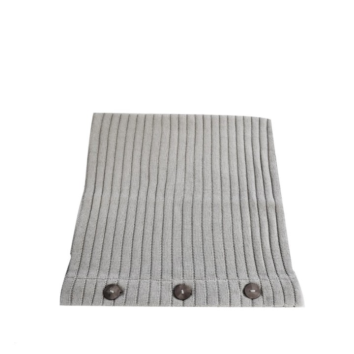 Light gray cotton pillowcase with wooden bottons second choice 40 x 40 cm