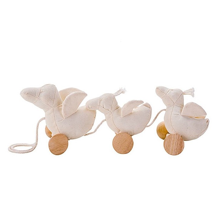 100% cream cotton trio ducks