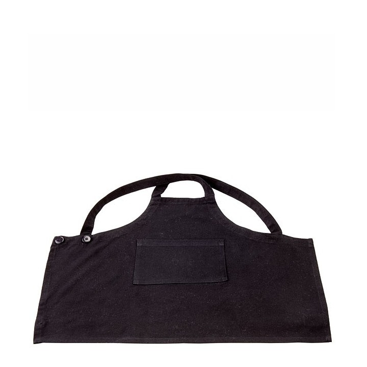 Tablier baby en 100% coton noir avec poche.