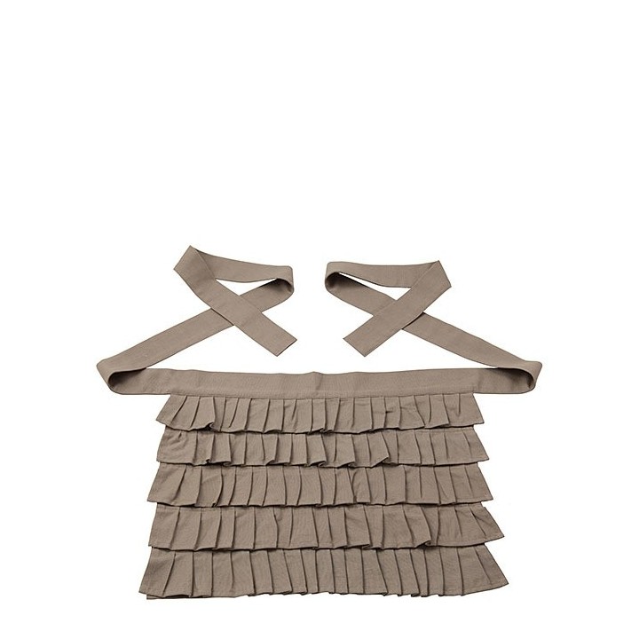 Grembiule a vita 100%cotone con volant naturale 48 x 38 cm