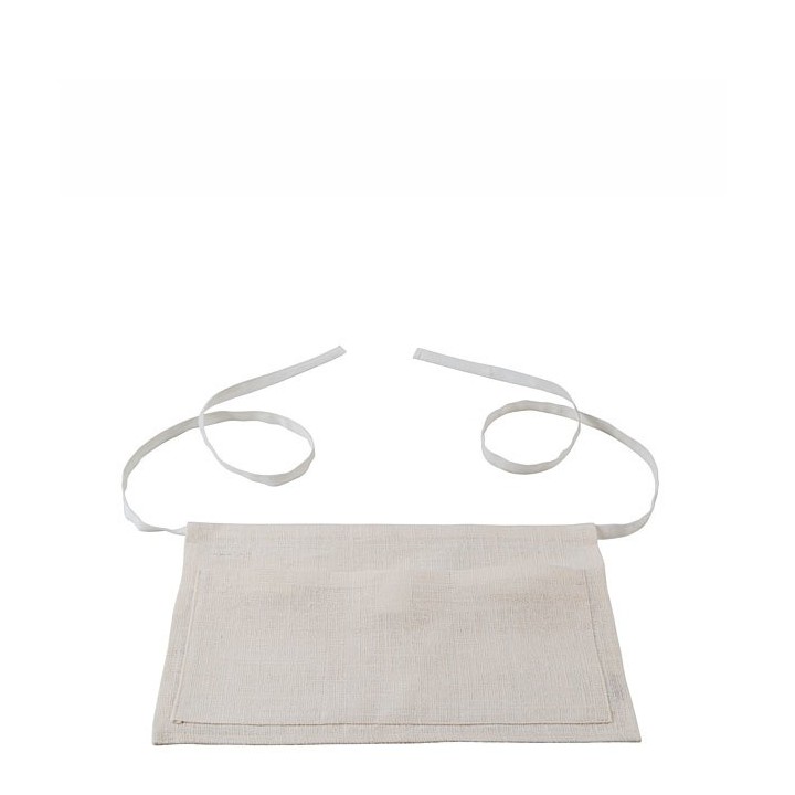 100% white raw linen 3 pockets apron