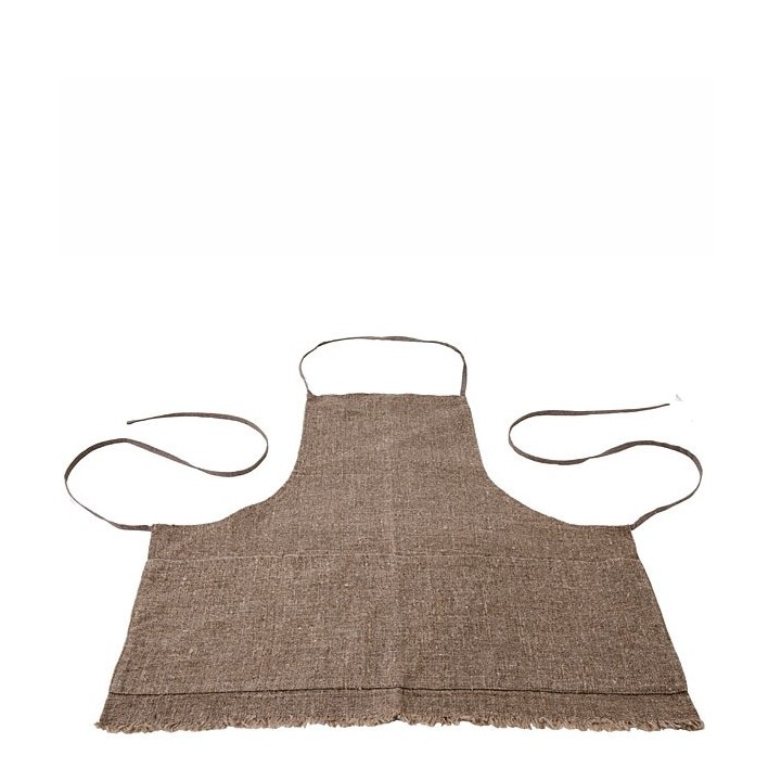 100% raw linen fringes 5 pockets apron