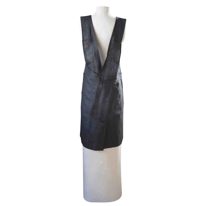 Grembiule 100%lino jap tasche incrocio schiena nero