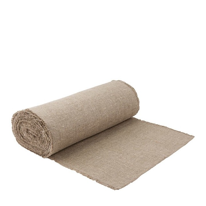 Rotolo 100% lino grezzo sfrangiato naturale 50cm x 20 m