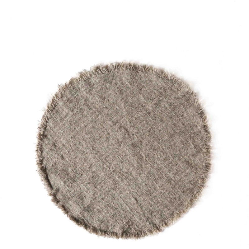 Sottopiatto 100%lino grezzo soft tondo naturale d34 cm