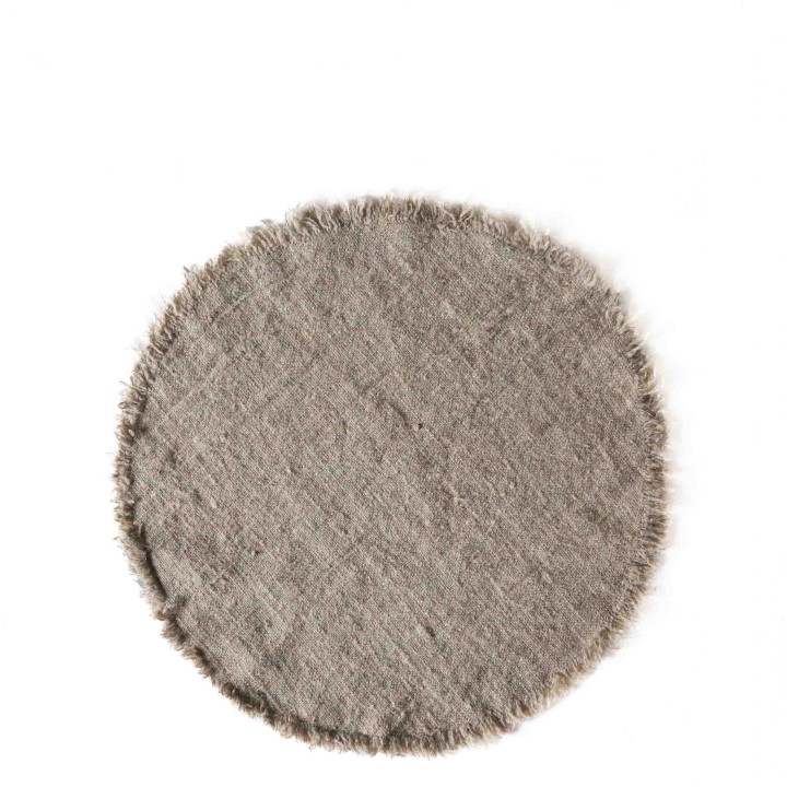 Sottopiatto 100%lino grezzo soft tondo naturale d34 cm