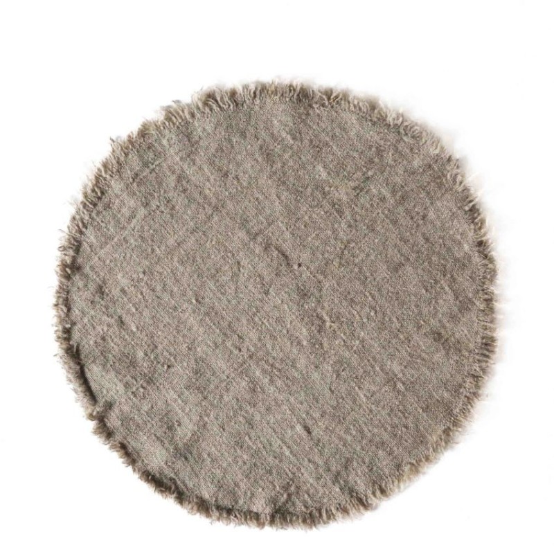 100% raw soft linen underplate natural colour d39 cm