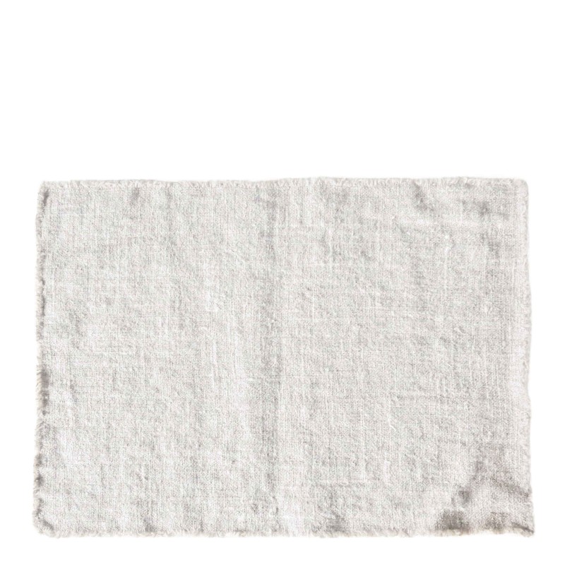Set de table 100%lin soft avec franges couleur blanc 35x48 cm