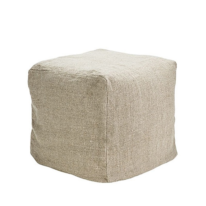 Cube 100% lin brut soft dehoussable 52x52 h52 cm