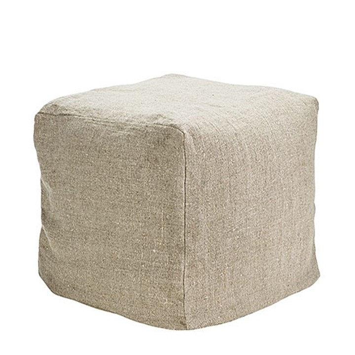 Cubo 100%lino grezzo soft naturale imbottitura sfo 52 x 52 h52 cm