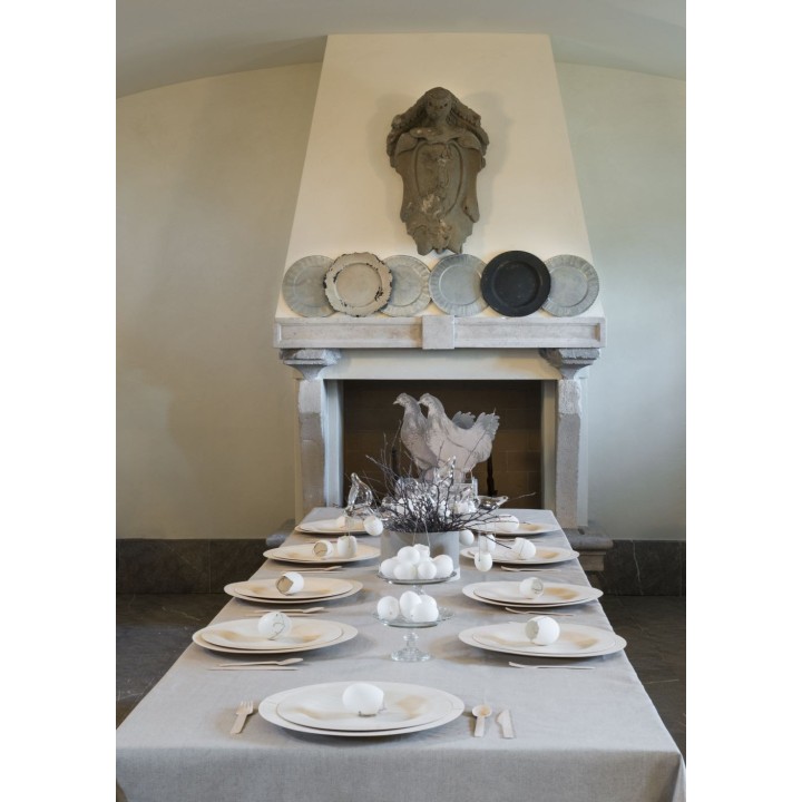 Nappe impermeable couleur naturel 50%lin 50%coton 160 x 270 cm