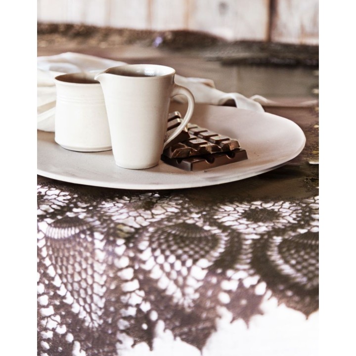 Square vinyl lace waterproof tablecloth 137x137 cm
