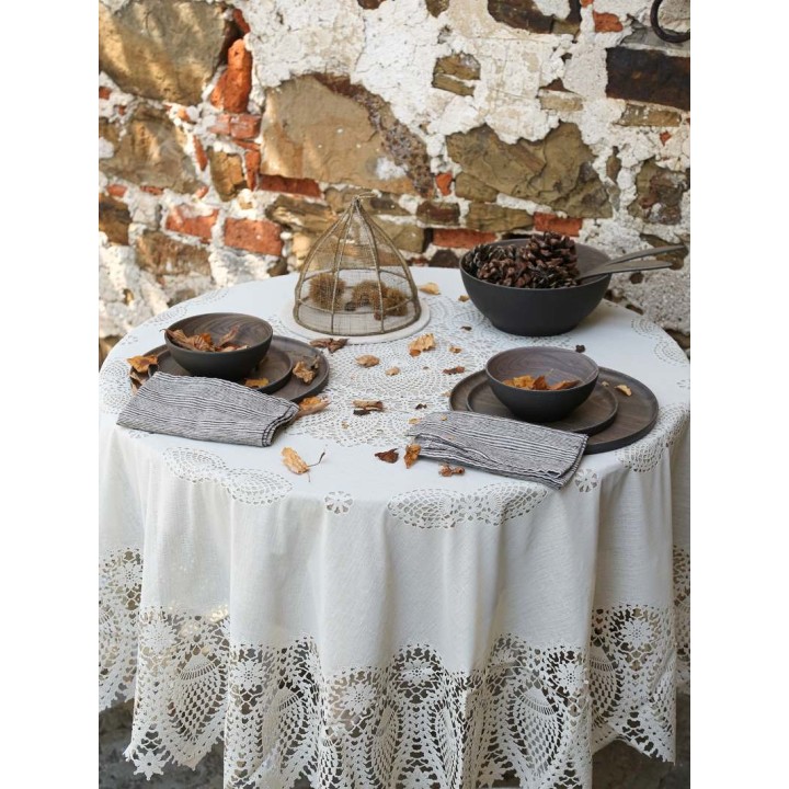 Tovaglia tonda impermeabile vinile pizzo d178 cm