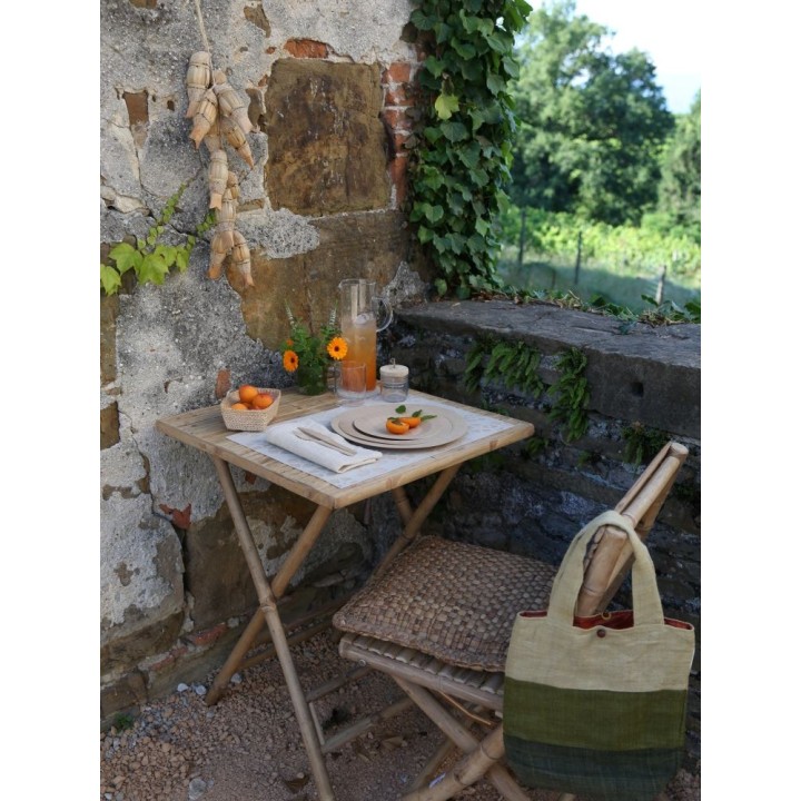 100%linen cream napkin net and hemstitch texture 45x45 cm