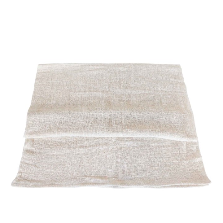 Chemin de table 100 % coton fait main crÈme  55 x 140 cm