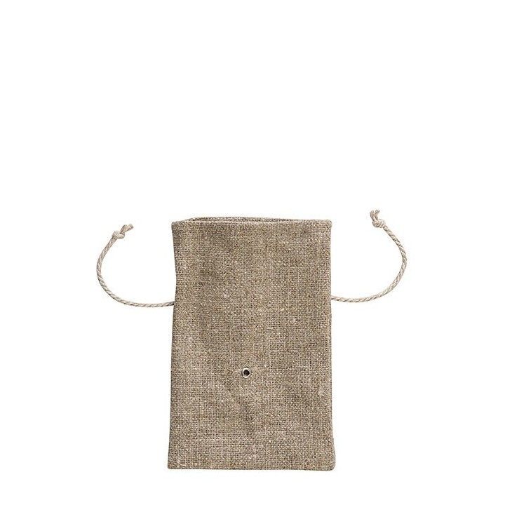 100% linen bag with twine 14x21 cm