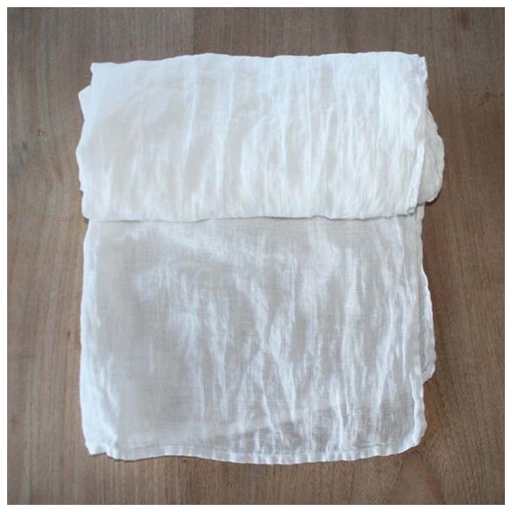 Sciarpa 100% lino colore bianca 60 x 200 cm