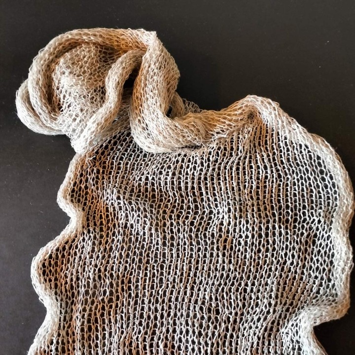 100% linen scarf with wide weave natural colour