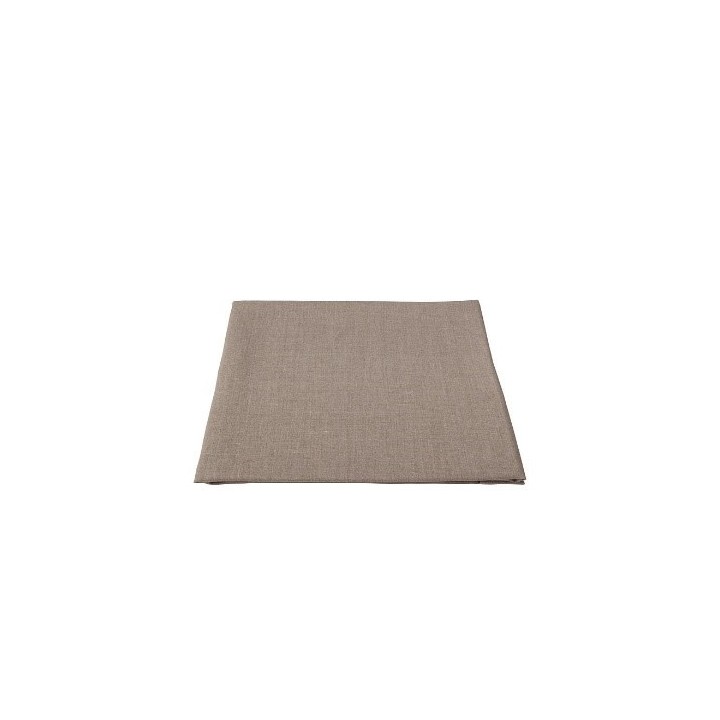 Nappe 100% lin lisse couleur creme 140 x 140 cm