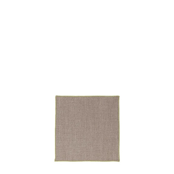 Serviette lisse 100% lin bord noir 24 x 24 cm