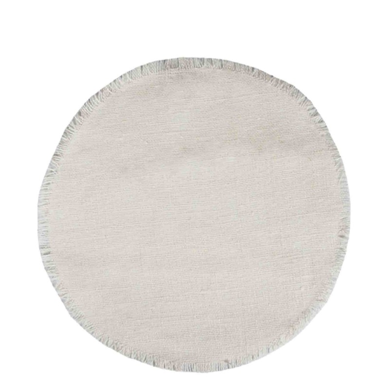 Sottopiatto 100% lino grezzo tondo bianco d39 cm