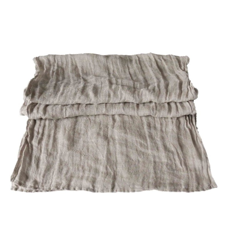 Runner 100% lino garzato naturale 47 x 160 cm