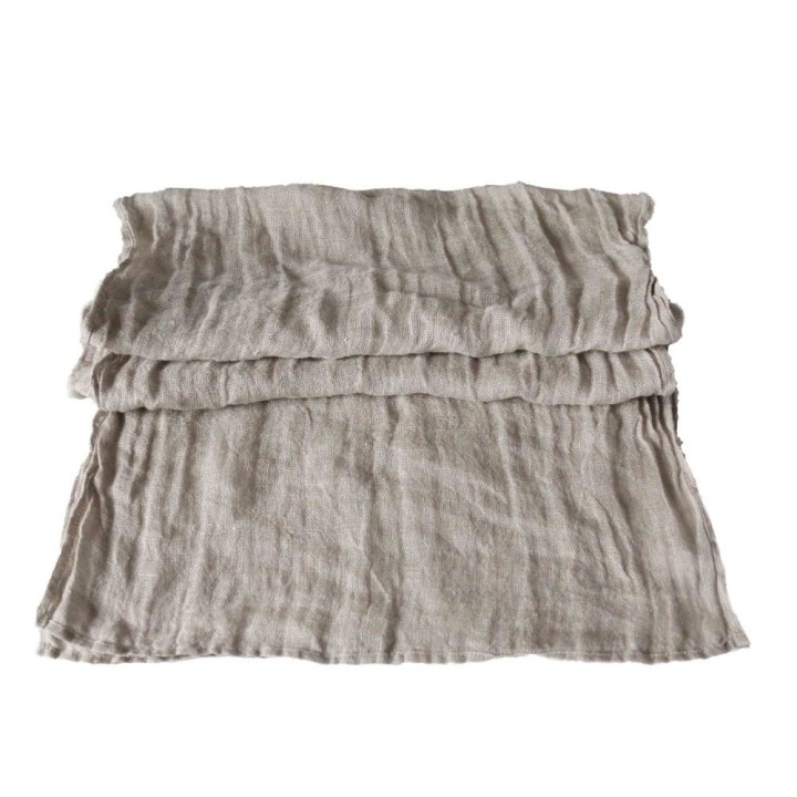 Runner 100% lino garzato naturale 47 x 160 cm