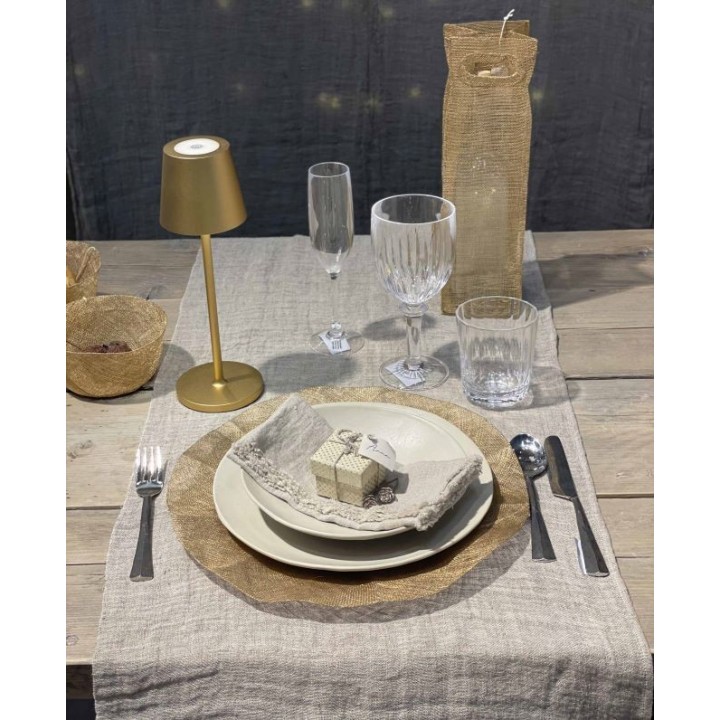 Runner 100% lino garzato naturale 47 x 160 cm