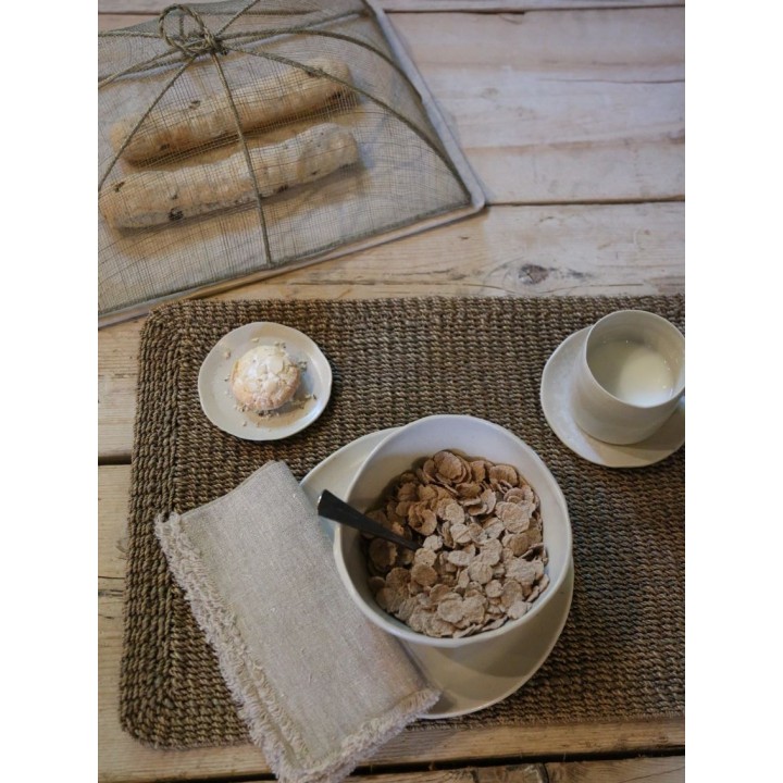 Tovagliolo 100% lino21 frange naturale 44 x 44 cm