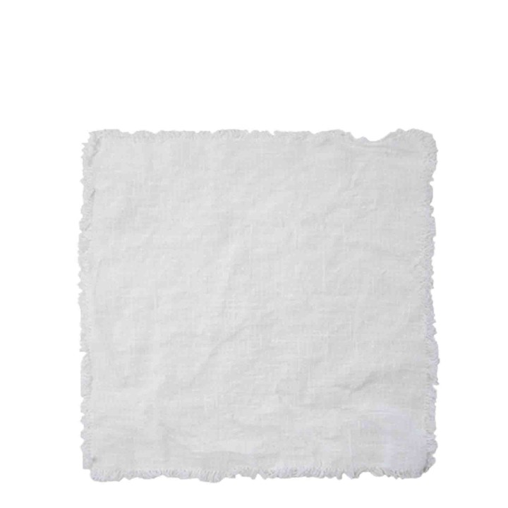 Tovagliolo 100% lino21 frange bianco 44 x 44 cm