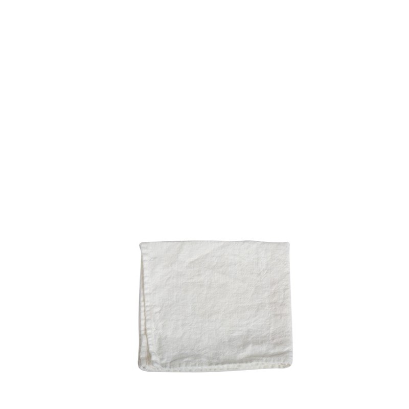 Serviette blanche en 100% lin21 44 x 44 cm