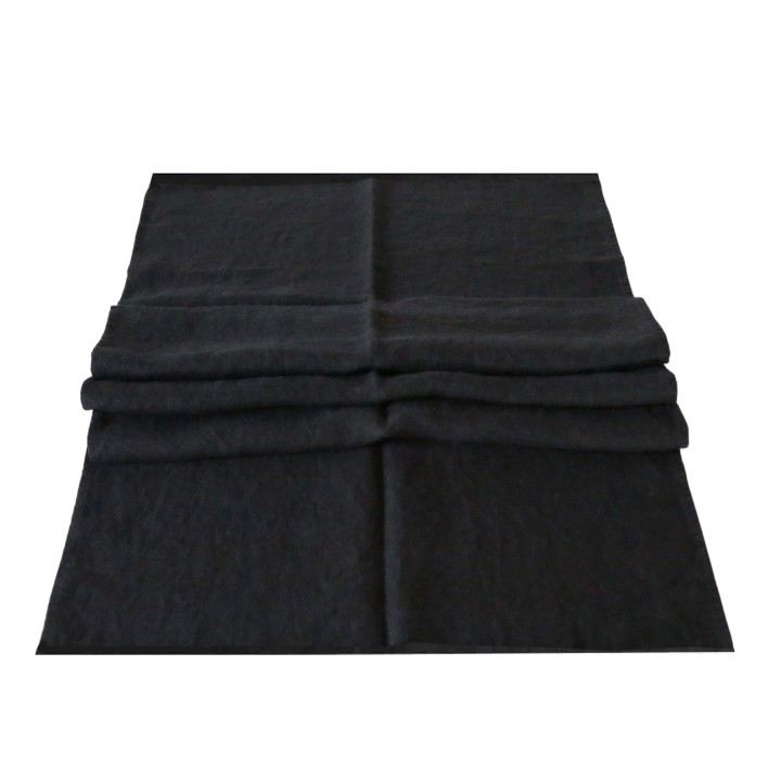 Chemin de table bistrot 100% lin21 noir 50 x 160 cm