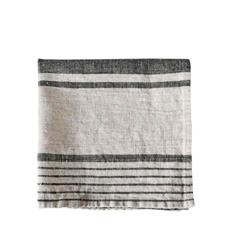 Serviette a rayures en 100% lin 40 x 40 cm