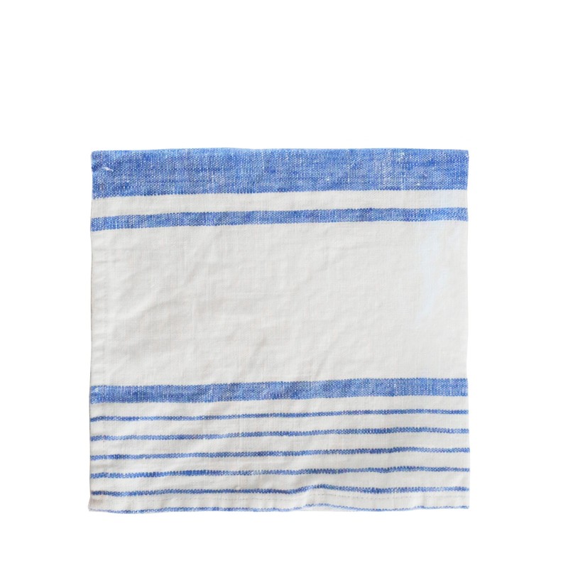 Tovagliolo 100% lino bande larghe 40 x 40 cm