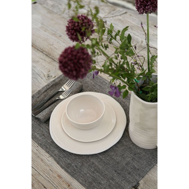 Gray/black 100% linen napkin 40 x 40 cm