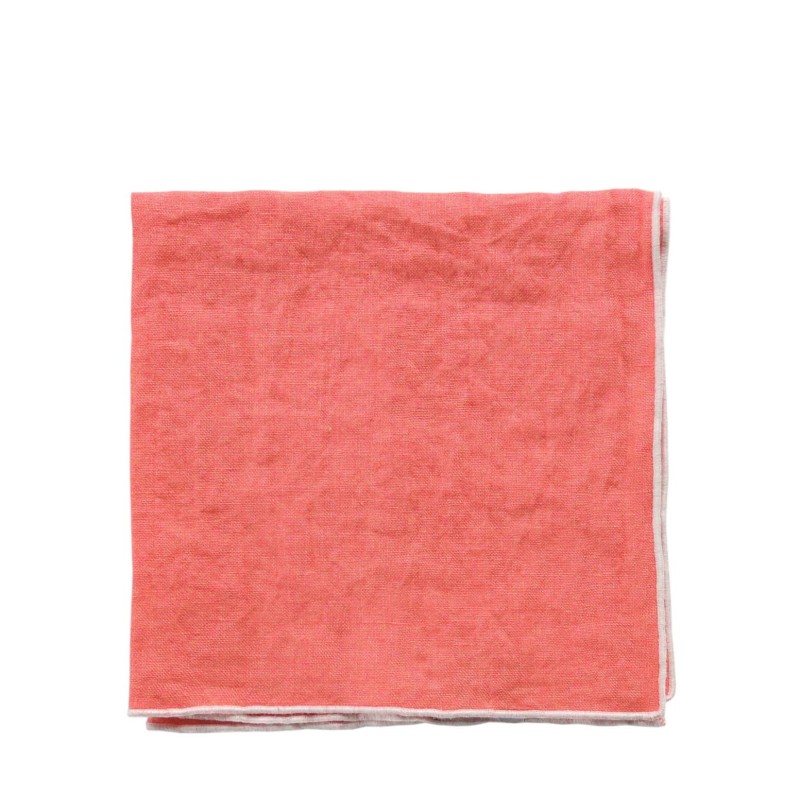 100% linen napkin 40x40 cm white hem