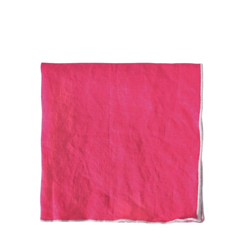 Serviette 100% lin 40x40 cm avec bord blanc