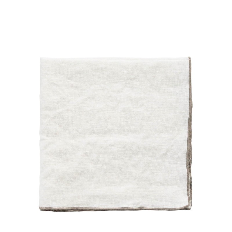 Serviette 100% lin 40x40 cm avec bord naturel