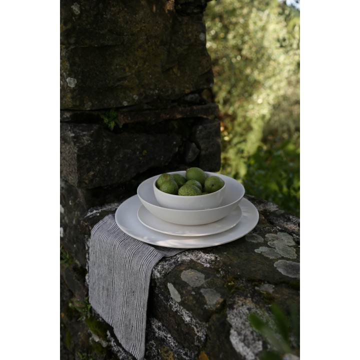 Set de table en 100% lin avec lignes noires 35x50 cm