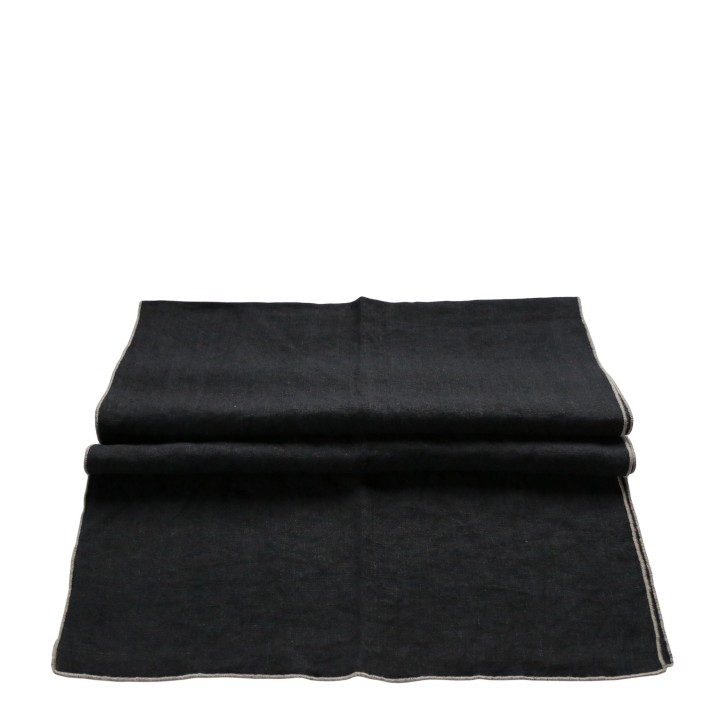 Runner 100% lino 50 x 140 cm  bordo naturale