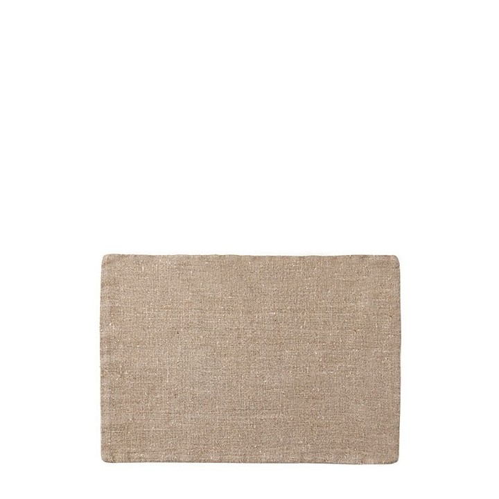 100%linen raw carpet with zip 36 x 50 cm