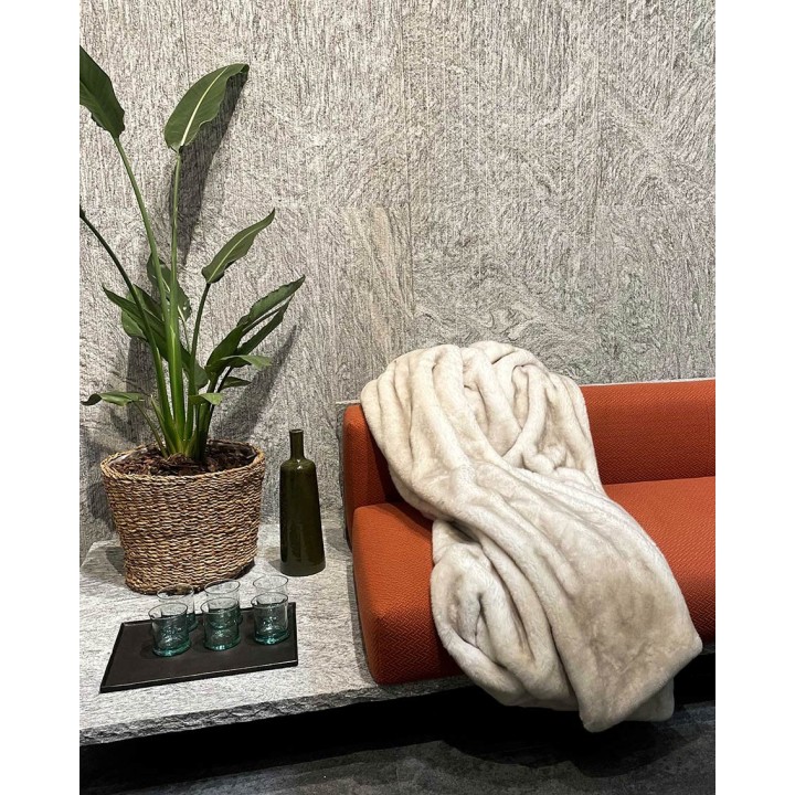 Coperta pelo colore bianco/lino 150 x 200 cm