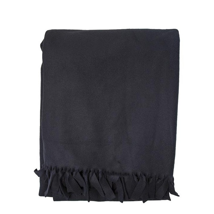 Maxi black pile blanket 180 x 210 cm