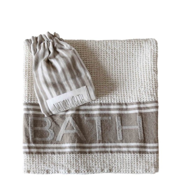 Serviette gaufree "natural bath" avec enveloppe
